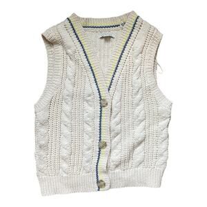 American Eagle cable knit, cotton cardigan sweater vest‎